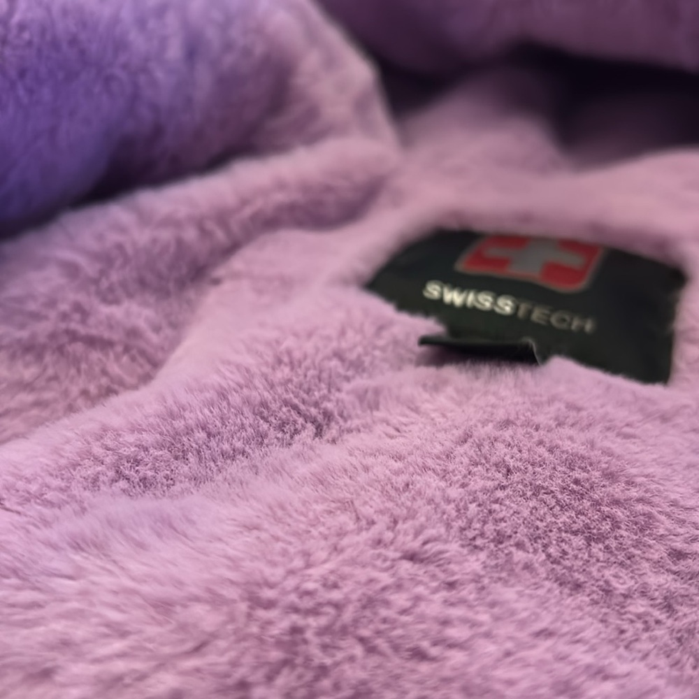 Swiss Tech Purple Starts Faux Fur Toddler Puffer Jacket - Picture 8 of 11